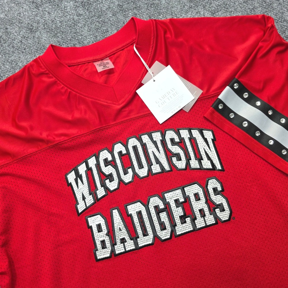 Gameday Couture Wisconsin Badgers Rhinestone Jersey Women's XL Red T452‎ NCAA